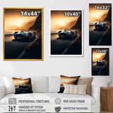 Yellow And Black Artistic Tributes To Retro Cars - Cars Retro Canvas Wall Art
