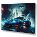 Blue And Black Exotic Car Velocity I - Cars Race Exotic Canvas Wall Art