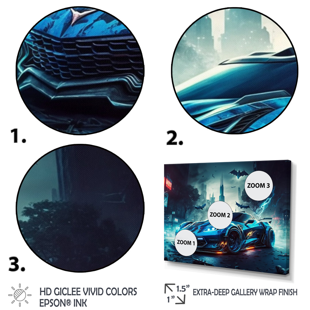 Blue And Black Exotic Car Velocity I - Cars Race Exotic Canvas Wall Art