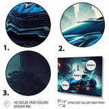 Blue And Black Exotic Car Velocity I - Cars Race Exotic Canvas Wall Art