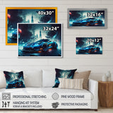 Blue And Black Exotic Car Velocity I - Cars Race Exotic Canvas Wall Art