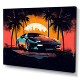 Yellow And Grey Race Car Elegance I - Cars Retro Canvas Wall Art