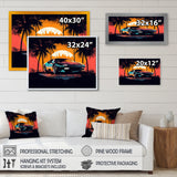 Yellow And Grey Race Car Elegance I - Cars Retro Canvas Wall Art