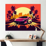 Red And Grey Race Car Elegance I - Cars Retro Canvas Wall Art