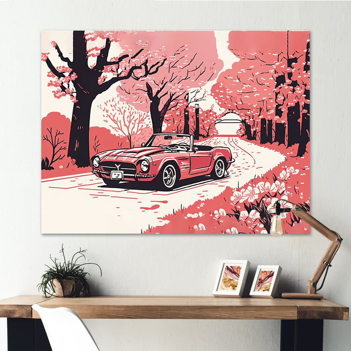 Red And Cream Essence Of Retro Car I - Cars Retro Canvas Wall Art
