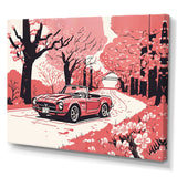 Red And Cream Essence Of Retro Car I - Cars Retro Canvas Wall Art