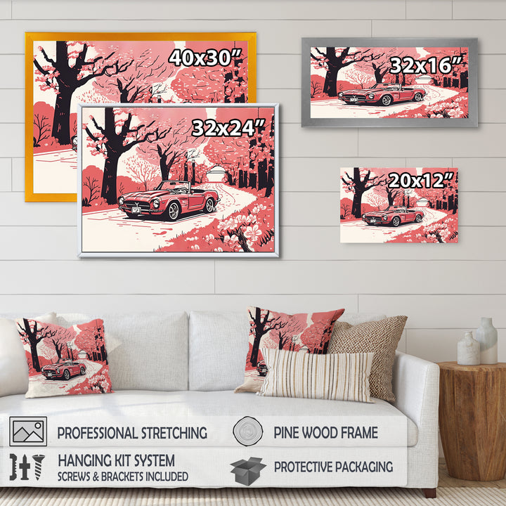 Red And Cream Essence Of Retro Car I - Cars Retro Canvas Wall Art