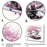 Pink And Cream Essence Of Retro Car - Performing Arts Canvas Wall Art