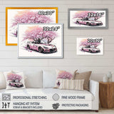 Pink And Cream Essence Of Retro Car - Performing Arts Canvas Wall Art