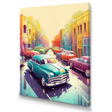 Red And Cream Retro Roadsters - Cars Retro Canvas Wall Art