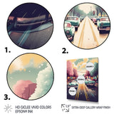 Green And Pink Retro Roadsters - Cars Retro Canvas Wall Art