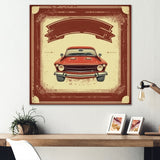 Red And Beige Raw Power Unleashed - Cars American Muscle Canvas Wall Art