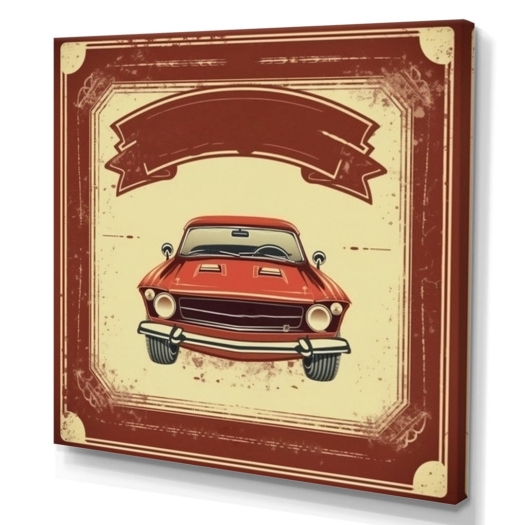 Red And Beige Raw Power Unleashed - Cars American Muscle Canvas Wall Art