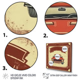Red And Beige Raw Power Unleashed - Cars American Muscle Canvas Wall Art