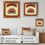 Red And Beige Raw Power Unleashed - Cars American Muscle Canvas Wall Art