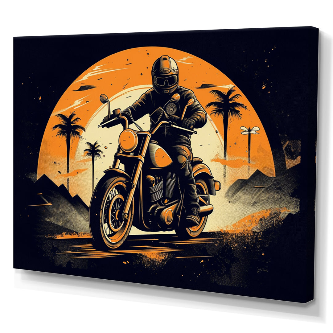 Motorcycle Roaring Down The Boulevard I - Motorcycle Canvas Wall Art