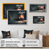 Train In Snowstorm - Transportation Train Canvas Wall Art