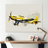 Propeller Plane Design - Transportation Plane Canvas Wall Art