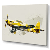 Propeller Plane Design - Transportation Plane Canvas Wall Art
