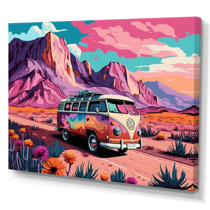 Vintage Van Roadside Stories I - Car Van Canvas Wall Art
