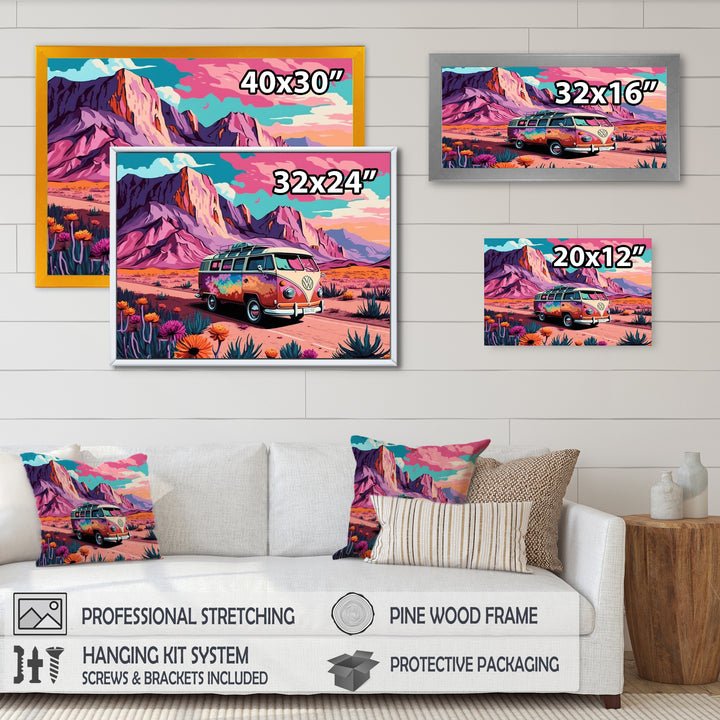 Vintage Van Roadside Stories I - Car Van Canvas Wall Art