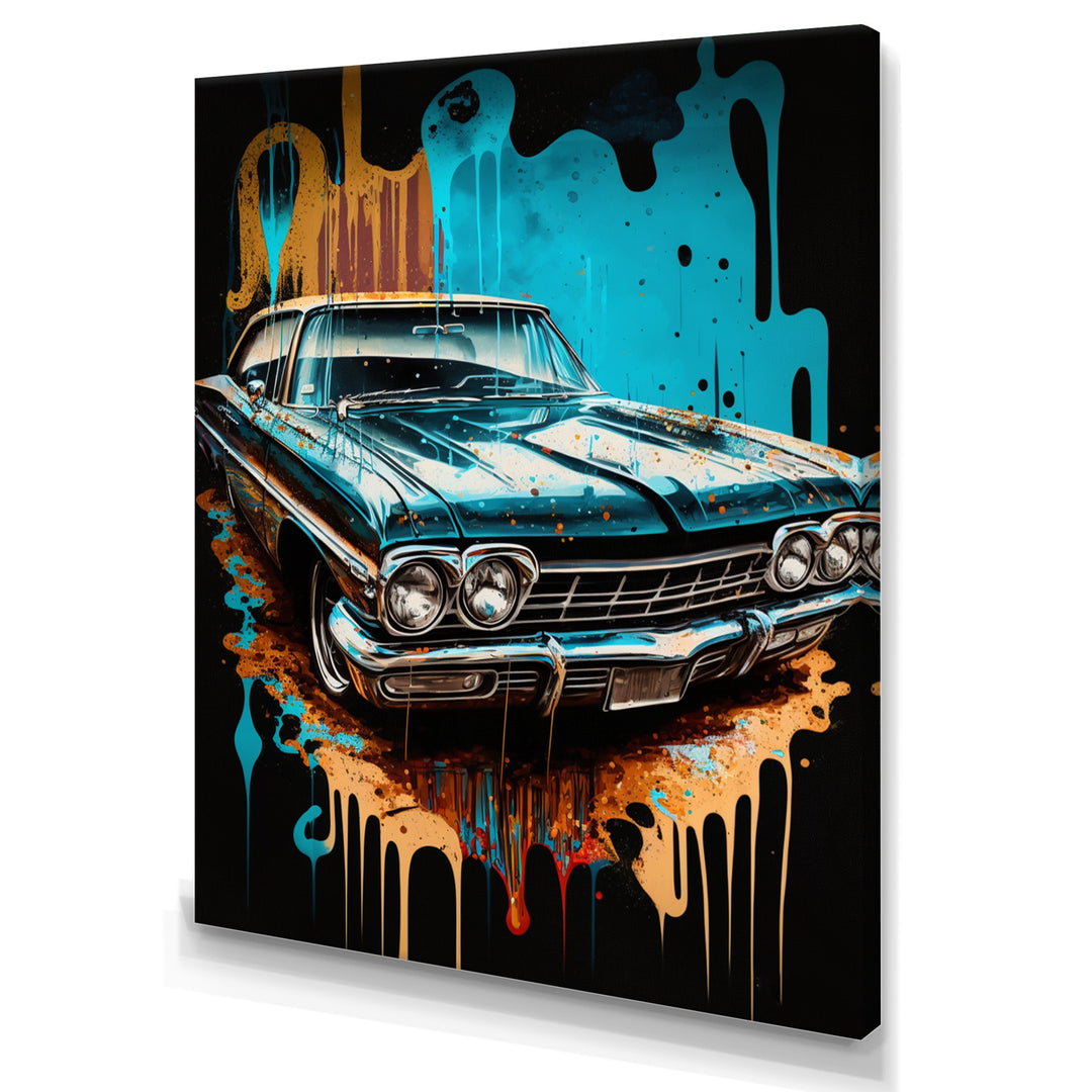 Red And Silver Expressions Of Classic Cars - Cars Retro Canvas Wall Art