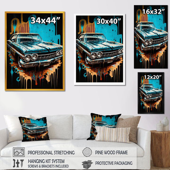 Red And Silver Expressions Of Classic Cars - Cars Retro Canvas Wall Art
