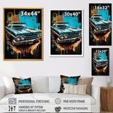 Red And Silver Expressions Of Classic Cars - Cars Retro Canvas Wall Art