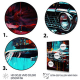 Blue And Gold Expressions Of Classic Cars - Cars Retro Canvas Wall Art