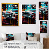 Blue And Gold Expressions Of Classic Cars - Cars Retro Canvas Wall Art