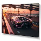 Fast Car On The Highway - Cars Race Exotic Canvas Wall Art