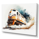 Train On The Tracks - Transportation Train Canvas Wall Art