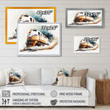 Train On The Tracks - Transportation Train Canvas Wall Art
