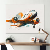 Airplane In The Air - Transportation Plane Canvas Wall Art
