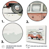 Van On The Beach - Car Van Canvas Wall Art