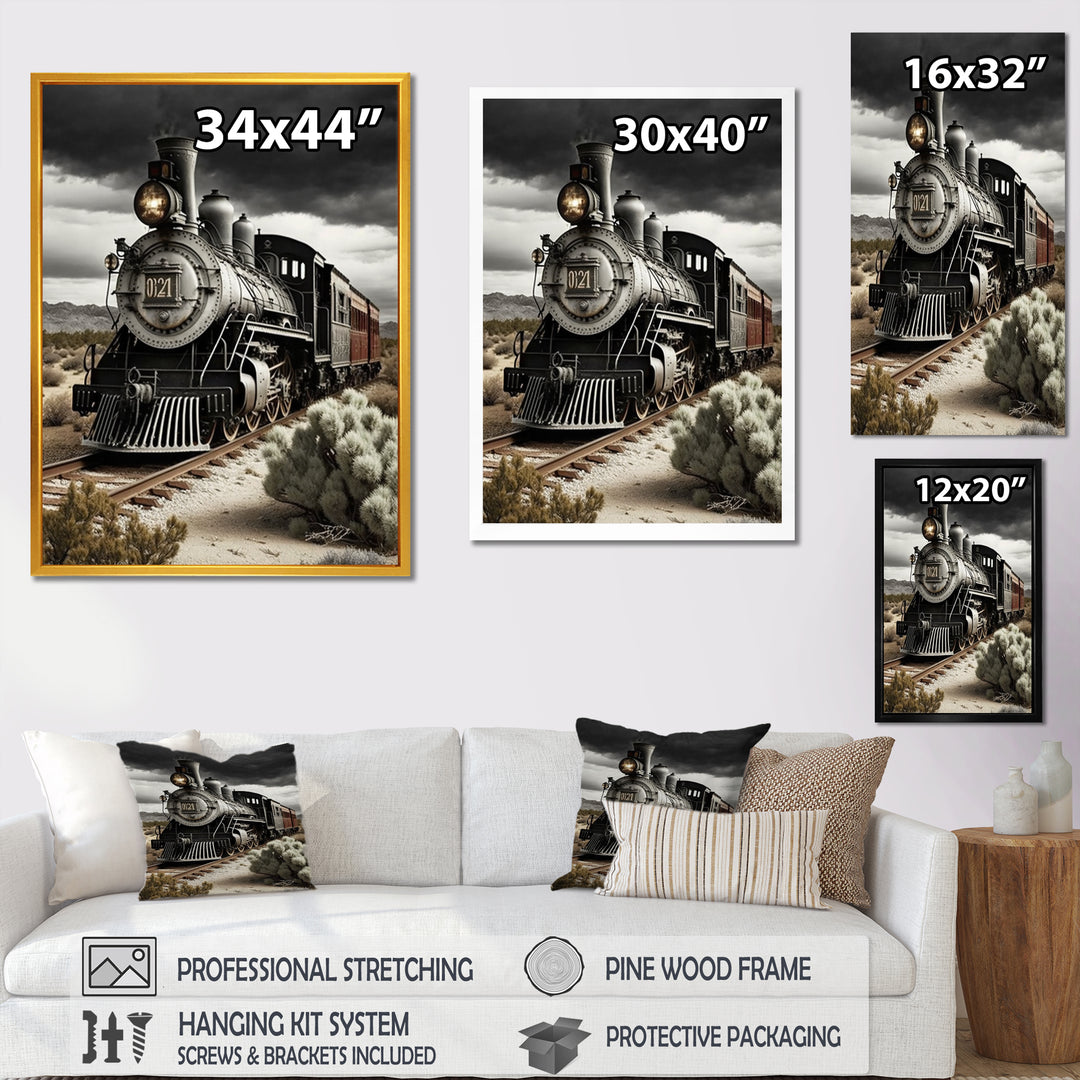 Train On The Track I - Transportation Train Canvas Wall Art