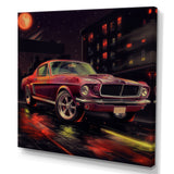 Red And Black Revving The Canvas - Cars American Muscle Canvas Wall Art