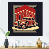 Red And Black Reflections Of Retro Cars - Cars Retro Canvas Wall Art
