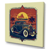 Green And Orange Reflections Of Retro Cars - Cars Retro Canvas Wall Art