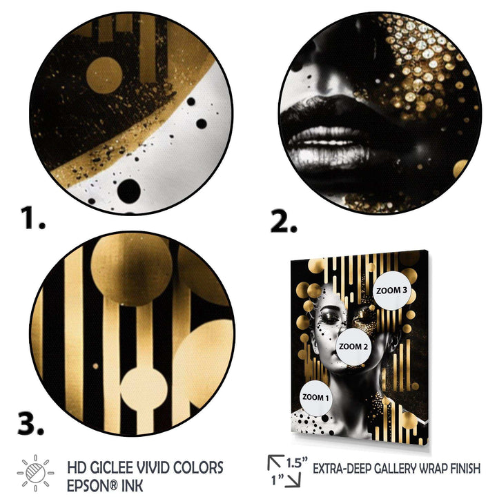 Golden Fluidity Of Womanhood I - Fashion Canvas Wall Art
