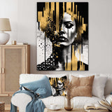 Golden Fluidity Of Womanhood II - Fashion Canvas Wall Art