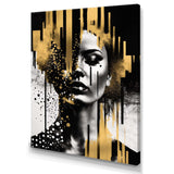 Golden Fluidity Of Womanhood II - Fashion Canvas Wall Art