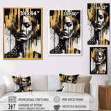 Golden Fluidity Of Womanhood II - Fashion Canvas Wall Art