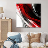 Red Black Infinite Ripples I - Abstract Canvas Wall Art