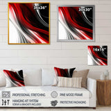 Red Black Infinite Ripples I - Abstract Canvas Wall Art