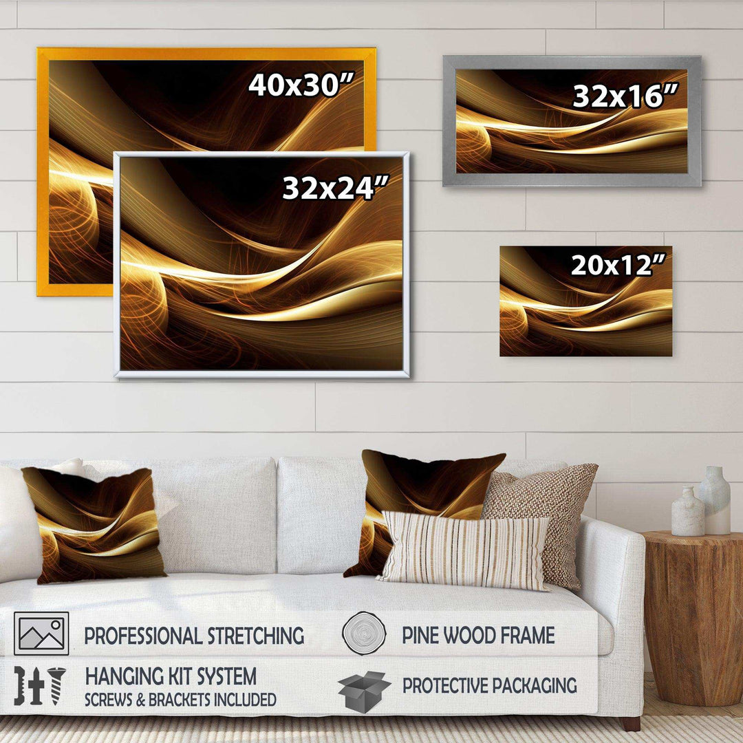 Gold Elegant Modern Sofa I - Abstract Canvas Wall Art