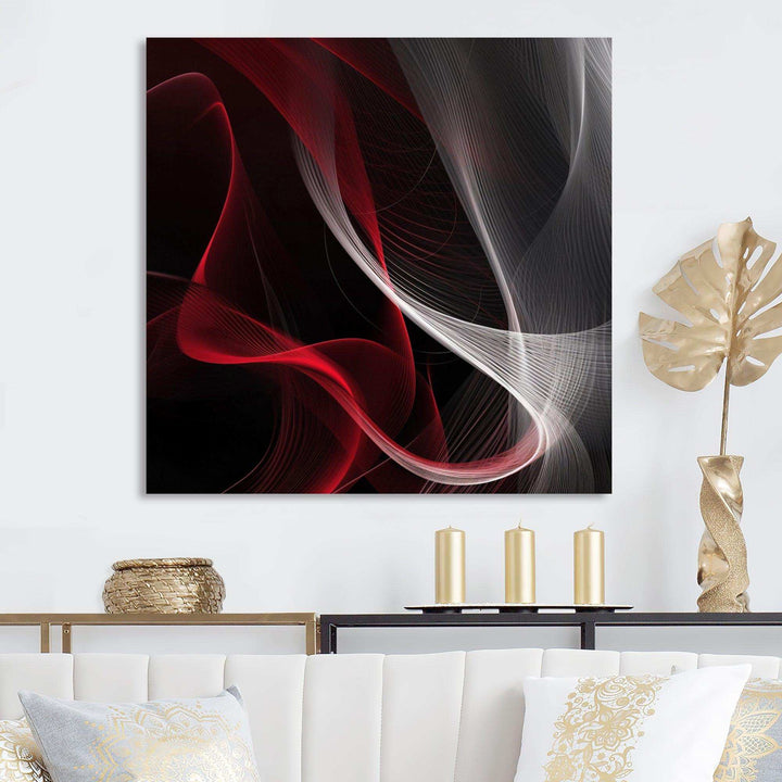 Red Black Contemplative Abstraction I - Abstract Canvas Wall Art