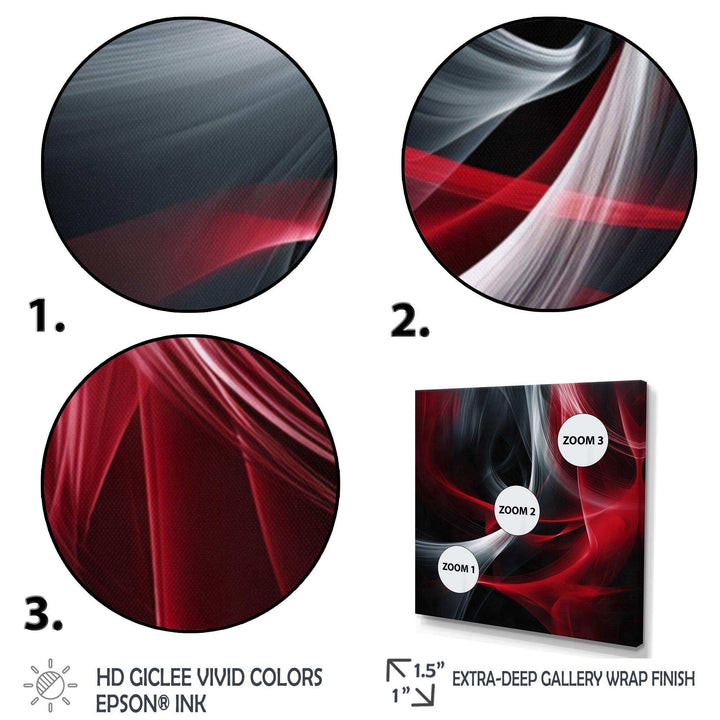 Red Black Contemplative Abstraction X - Abstract Canvas Wall Art
