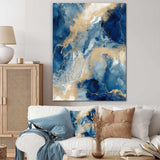 Blue And White Abstracted Liquid Art III - Abstract Canvas Wall Art