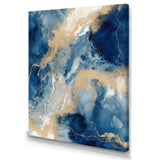 Blue And White Abstracted Liquid Art III - Abstract Canvas Wall Art